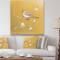 Designart - Gold Bird on Blossoms I - Farmhouse Gallery-wrapped Canvas